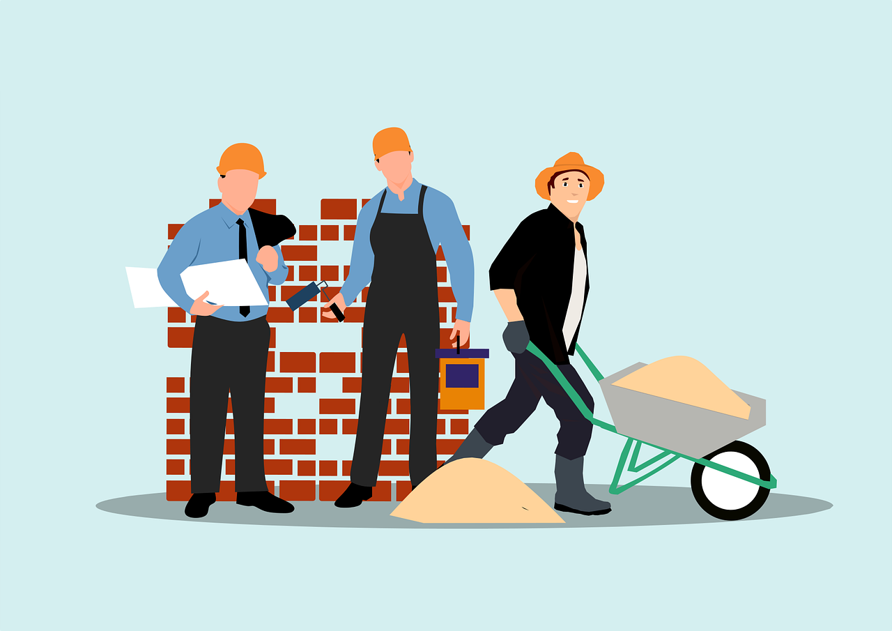 constructores trabajando en un edificio. Conoce los Beneficios de Ser Parte del Registro de Proveedores de ChileCompra